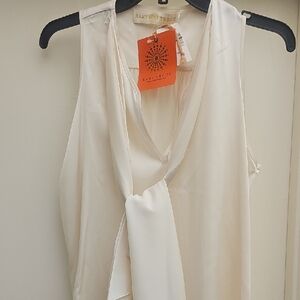 Ramy Brook Ivory Tie-Front Top  M